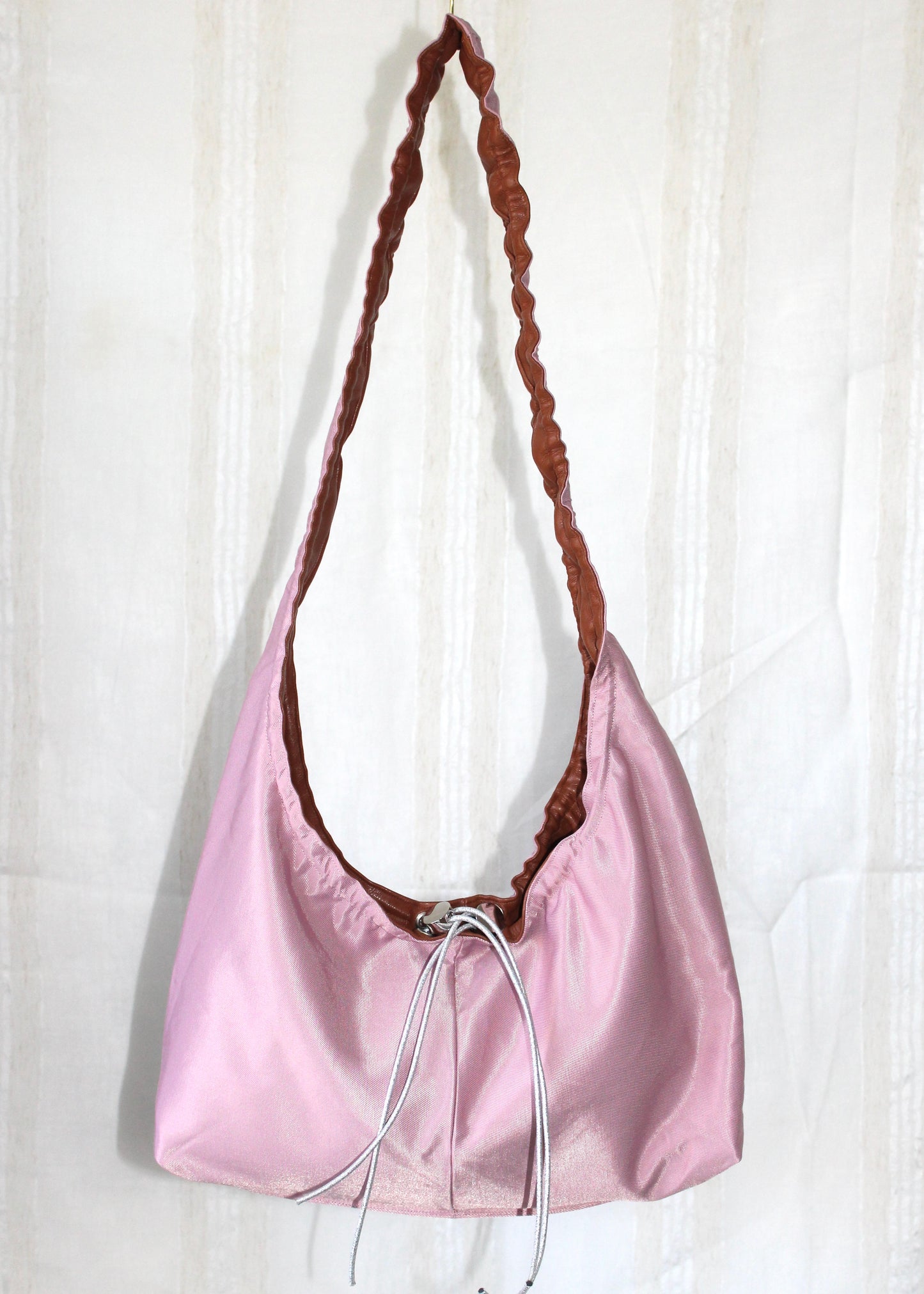 Cognac and light pink bag