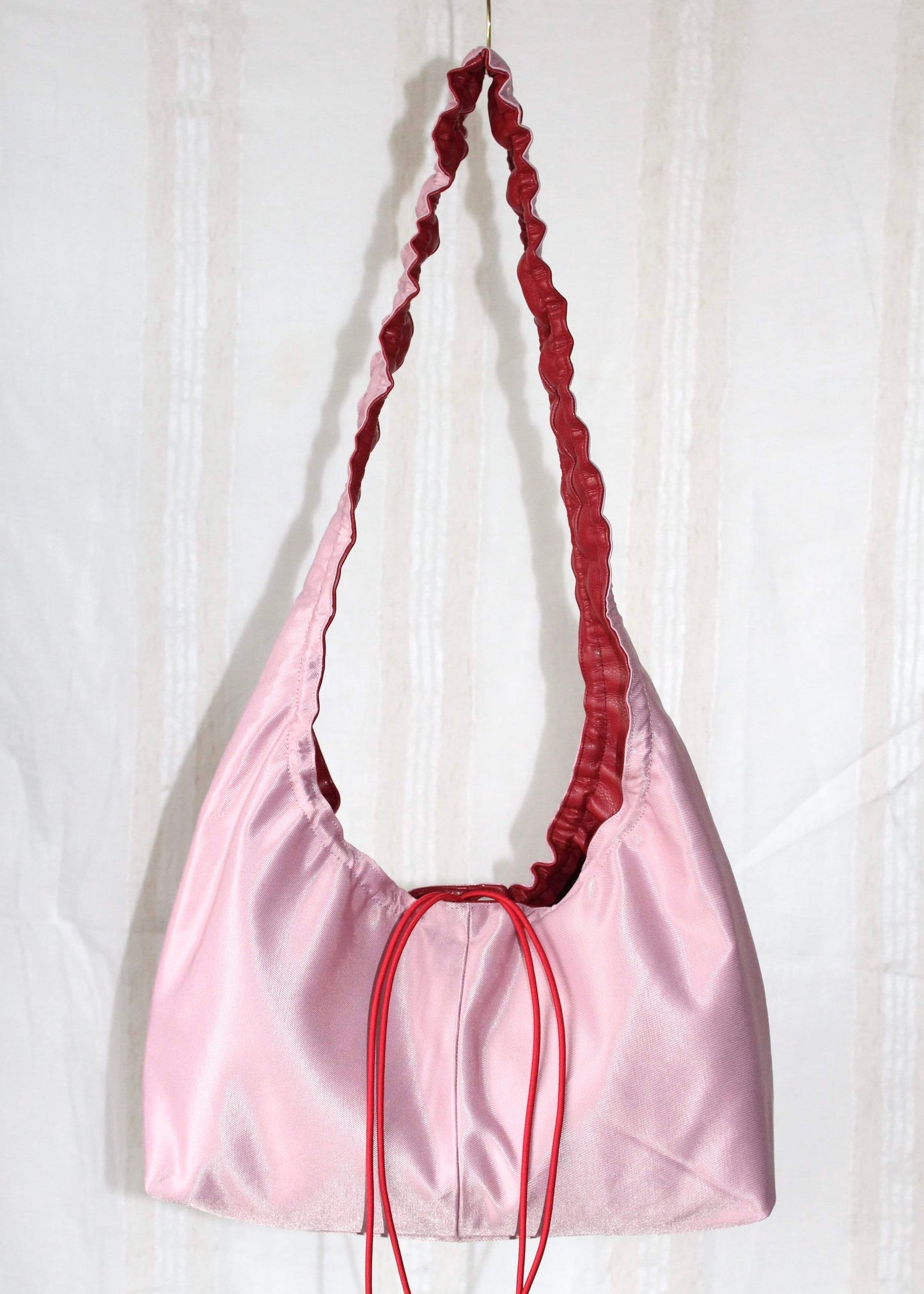 Red and light pink bag