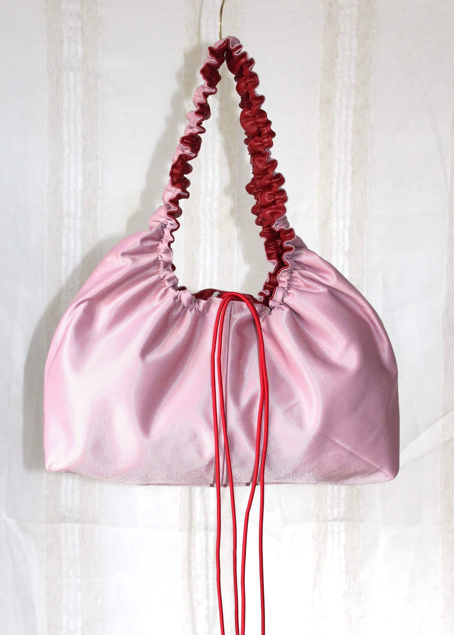 Red and light pink bag