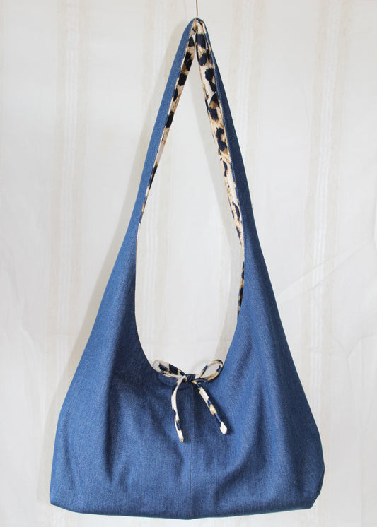 Big denim and leo bag