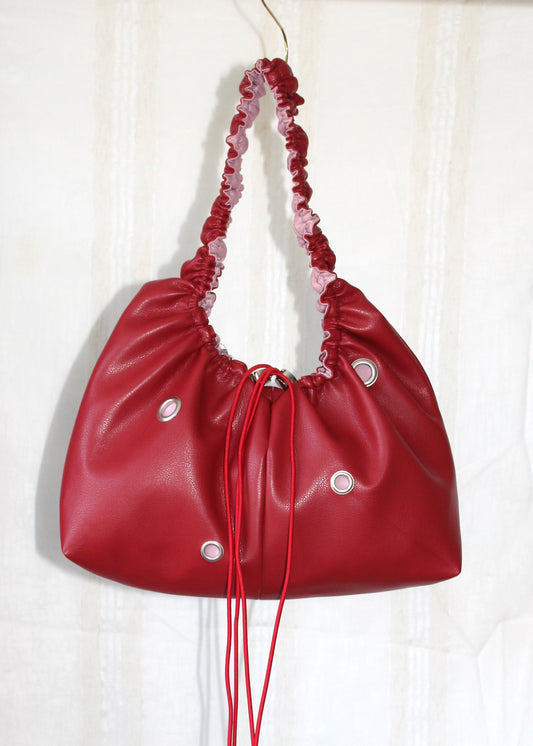 Red and light pink bag