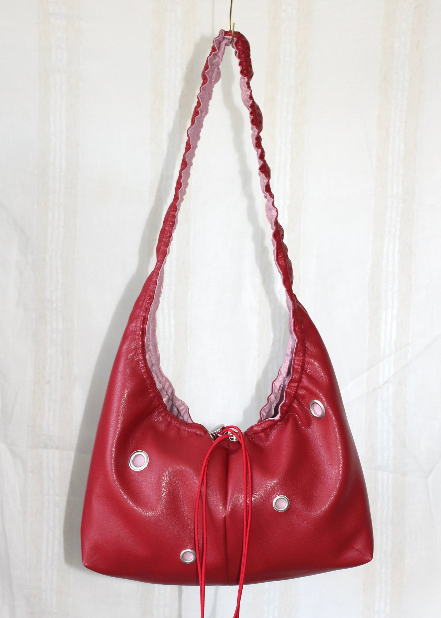 Red and light pink bag